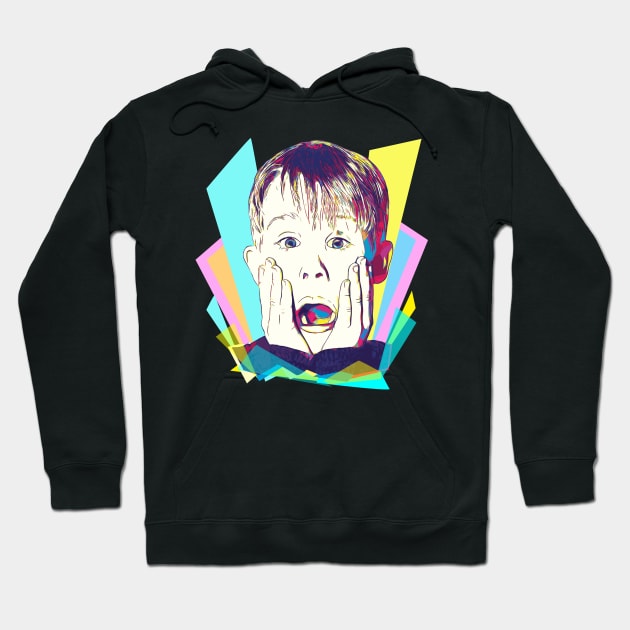 Wpap Pop Art Kevin 80s Kid Hoodie by Piomio